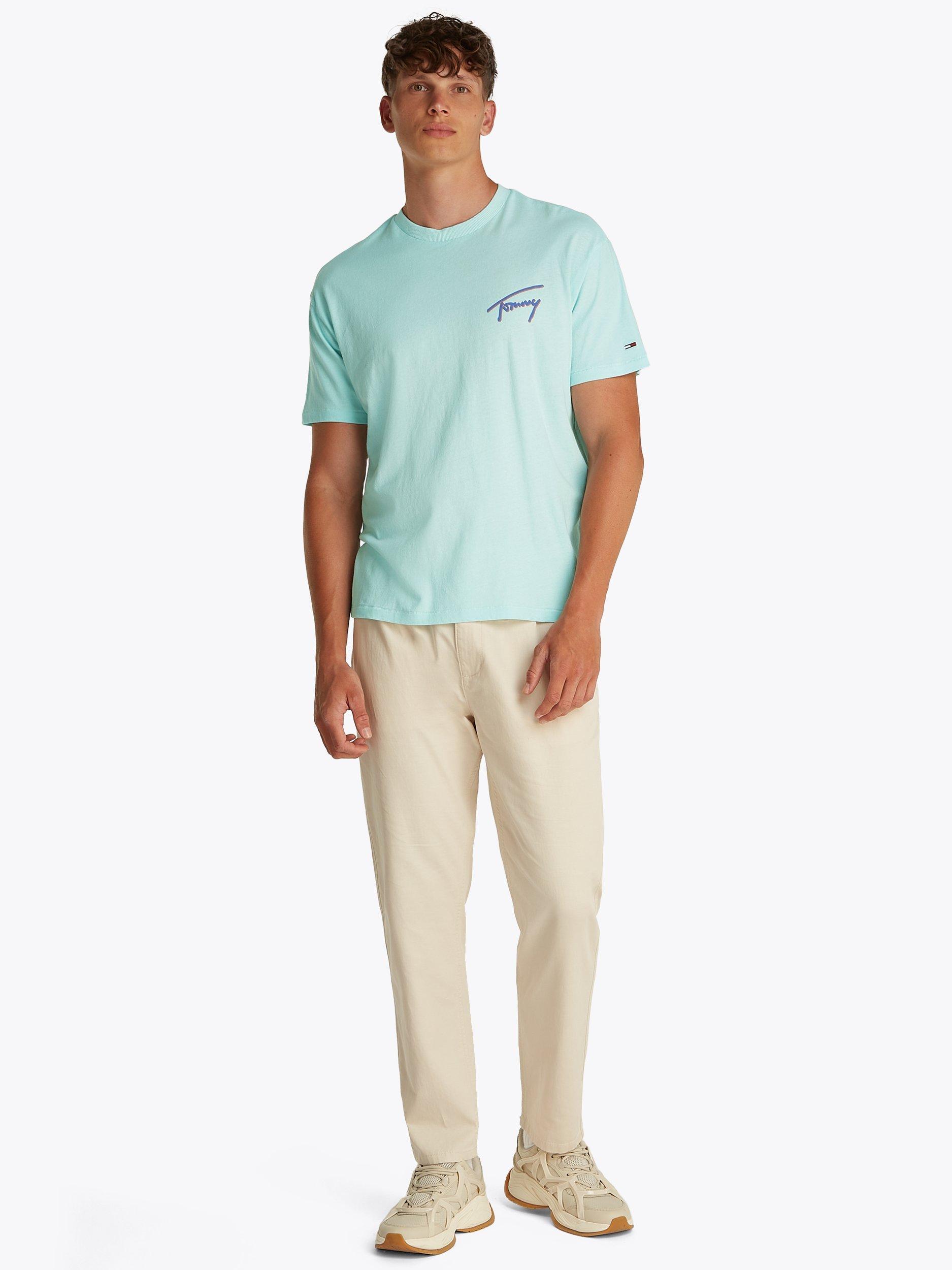 Product image 4 of 8, which shows Tommy Jeans Cotton Regular Fit Short Sleeve Logo T-Shirt, Spring Mint, M