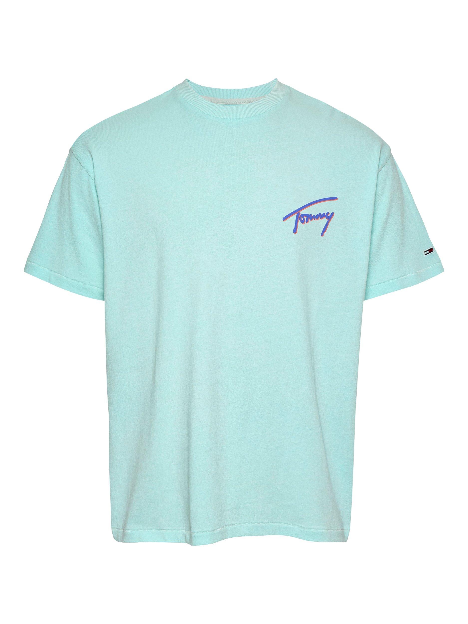 Product image 5 of 8, which shows Tommy Jeans Cotton Regular Fit Short Sleeve Logo T-Shirt, Spring Mint, M