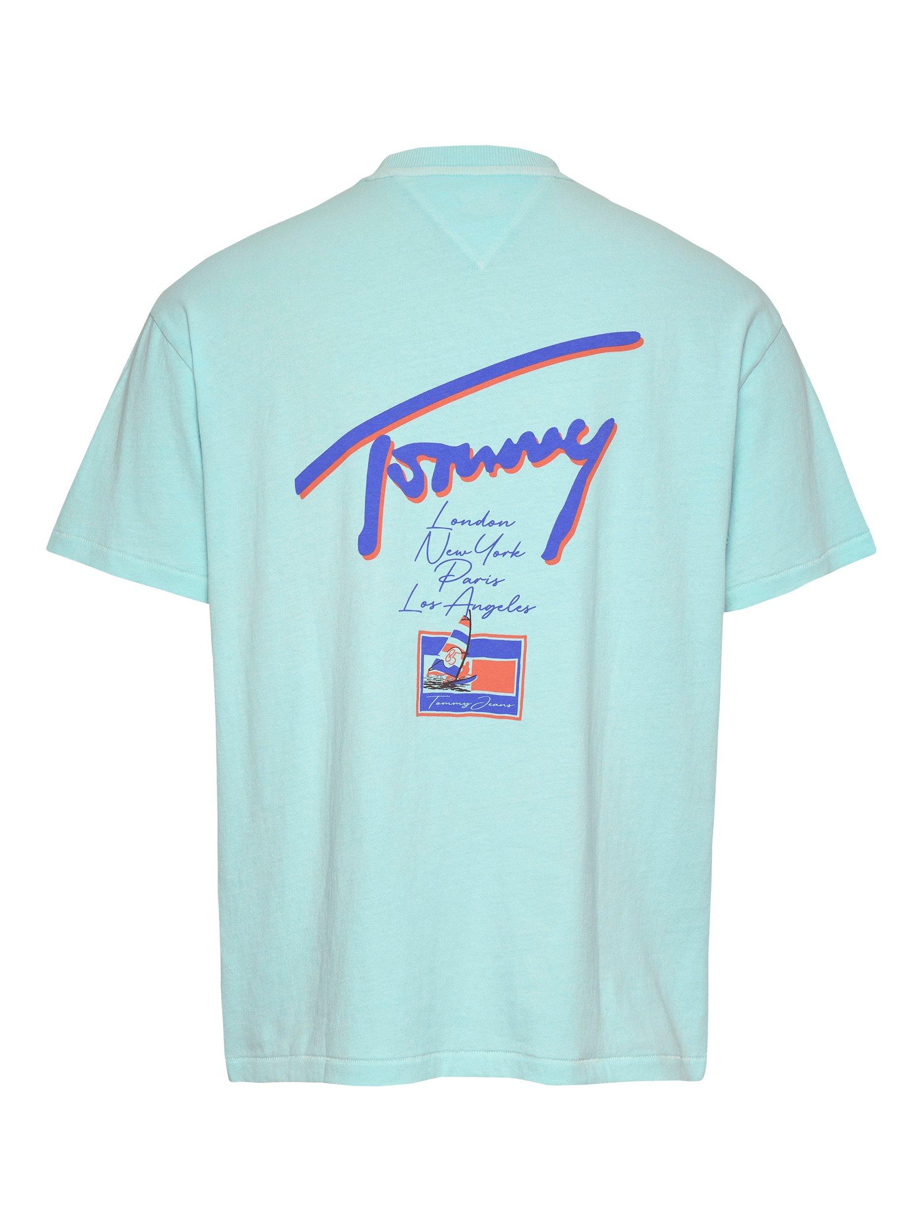 Product image 6 of 8, which shows Tommy Jeans Cotton Regular Fit Short Sleeve Logo T-Shirt, Spring Mint, M