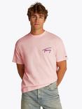 Tommy Jeans Cotton Regular Fit Short Sleeve Logo T-Shirt, Precious Pink