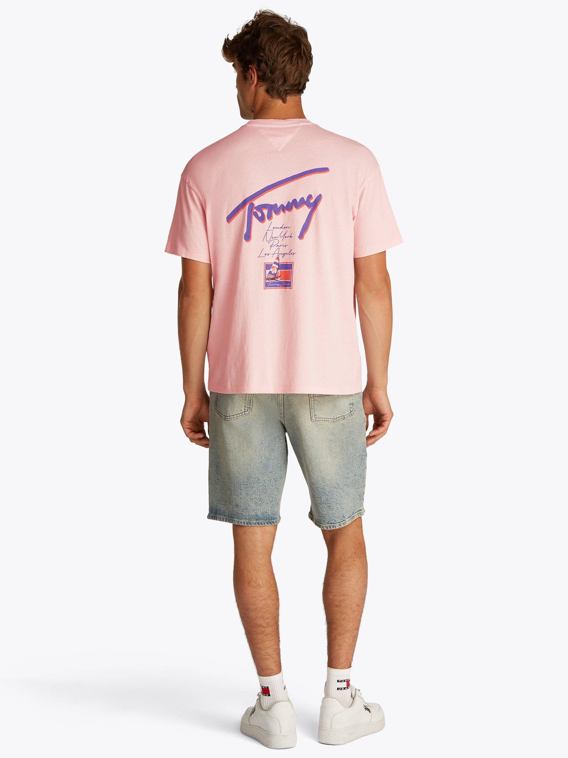 Product image 2 of 7, which shows Tommy Jeans Cotton Regular Fit Short Sleeve Logo T-Shirt, Precious Pink, S