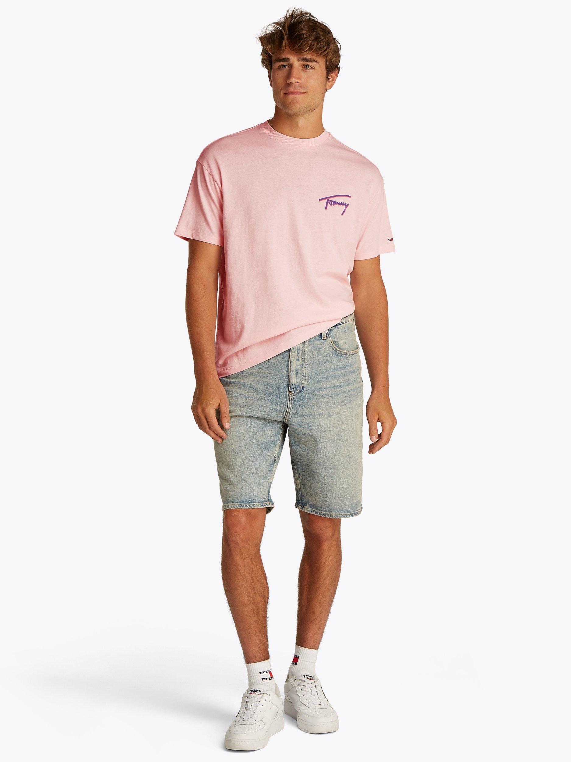 Product image 4 of 7, which shows Tommy Jeans Cotton Regular Fit Short Sleeve Logo T-Shirt, Precious Pink, S