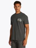 Tommy Jeans Cotton Regular Fit Short Sleeve Cabana Print T-Shirt, Black