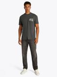 Tommy Jeans Cotton Regular Fit Short Sleeve Cabana Print T-Shirt, Black