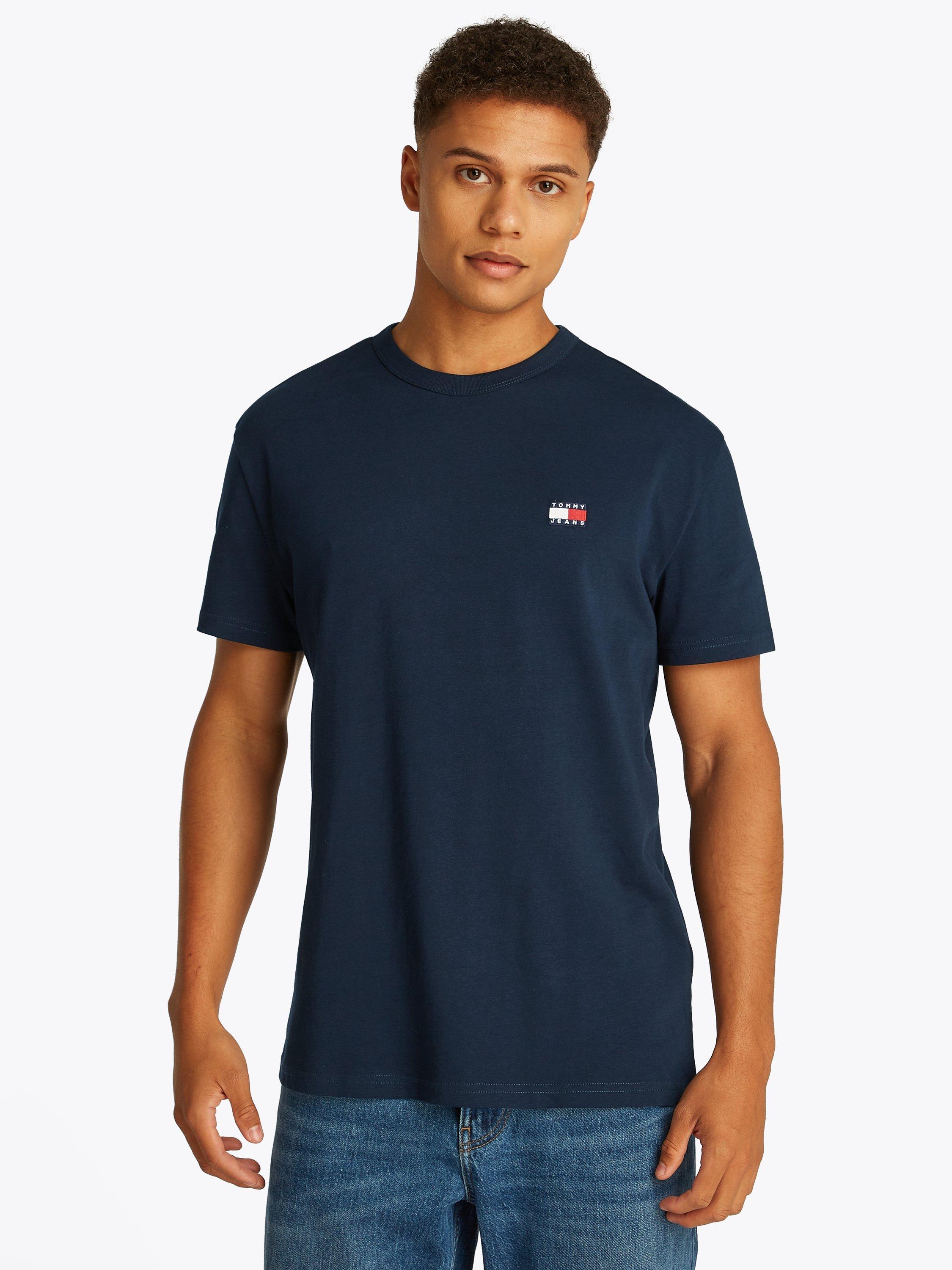 Product image 1 of 6, which shows Tommy Jeans Regular Fit Badge T-Shirt, Dark Night Navy, XS