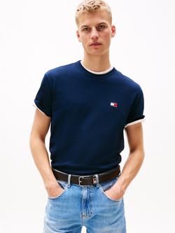 Tommy Jeans Tonal Tommy Badge Crew Neck T-Shirt, Dark Night Navy