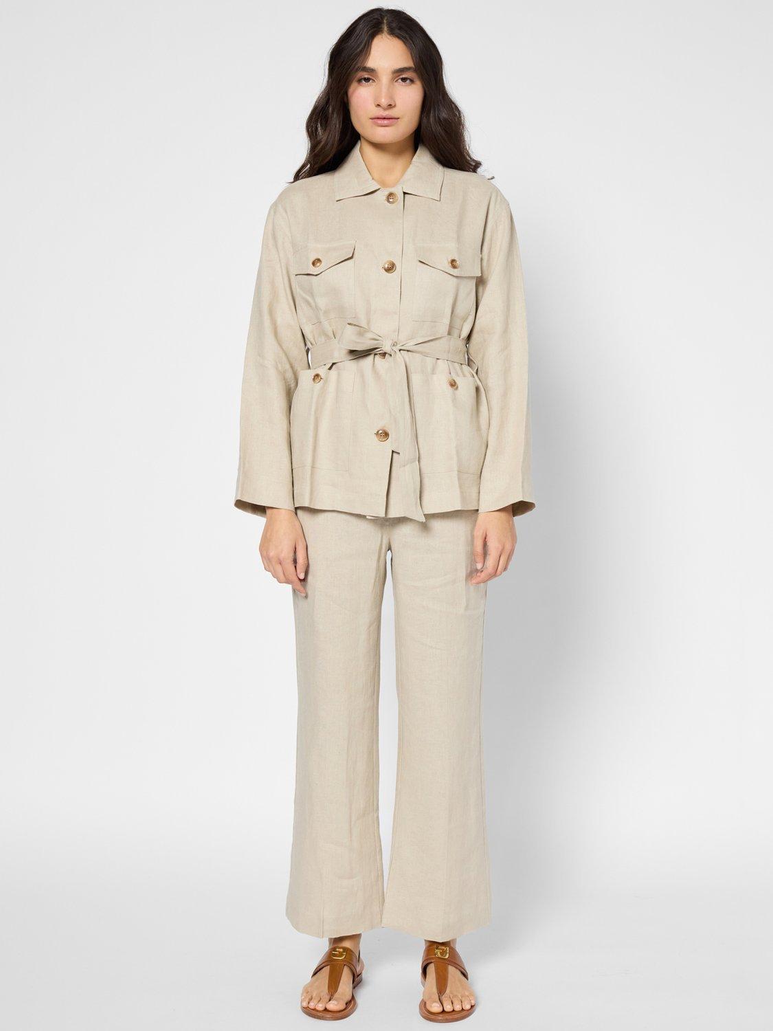 Product image 1 of 6, which shows Gerard Darel Rivaelle Pure Linen Jacket, Rope, 10