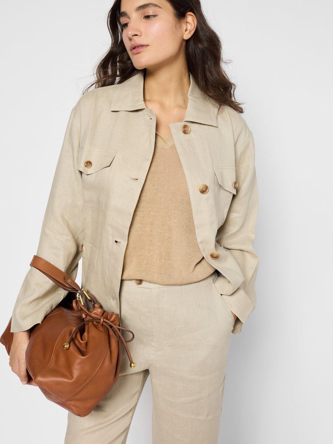 Product image 5 of 6, which shows Gerard Darel Rivaelle Pure Linen Jacket, Rope, 10