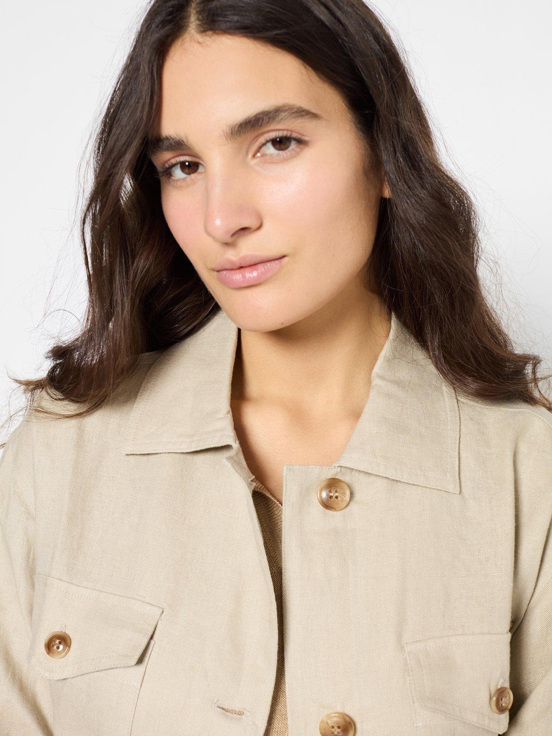 Product image 6 of 6, which shows Gerard Darel Rivaelle Pure Linen Jacket, Rope, 10