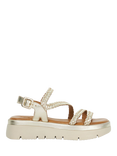 Dune Lexture Woven Leather Strappy Flatform Sandals, Gold