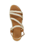Dune Lexture Woven Leather Strappy Flatform Sandals, Gold
