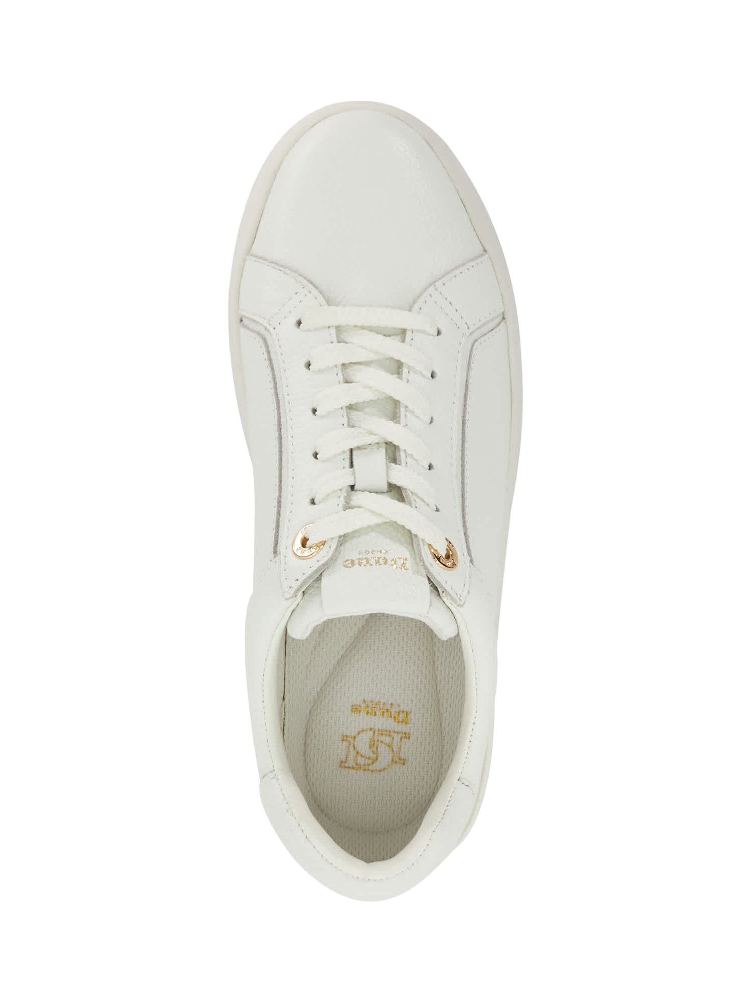 Product image 2 of 5, which shows Dune London Emeelia Leather Trainers, White, EU36