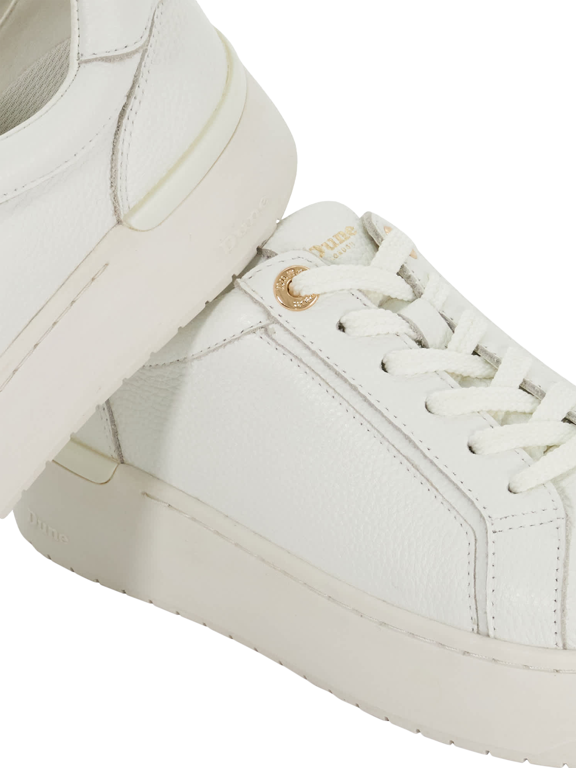 Product image 5 of 5, which shows Dune London Emeelia Leather Trainers, White, EU36