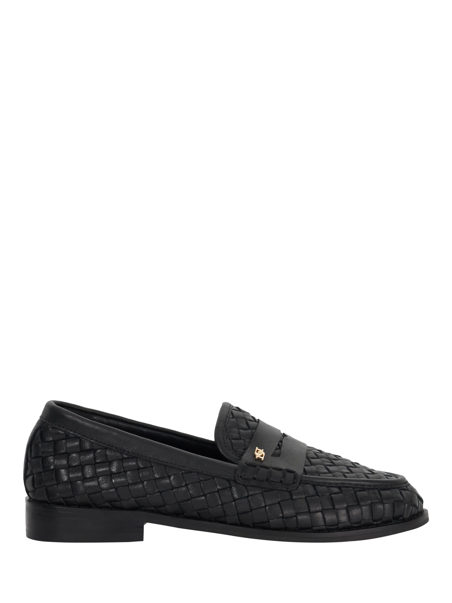 Product image 1 of 6, which shows Dune London Ginello Woven Leather Loafers, Black, EU36