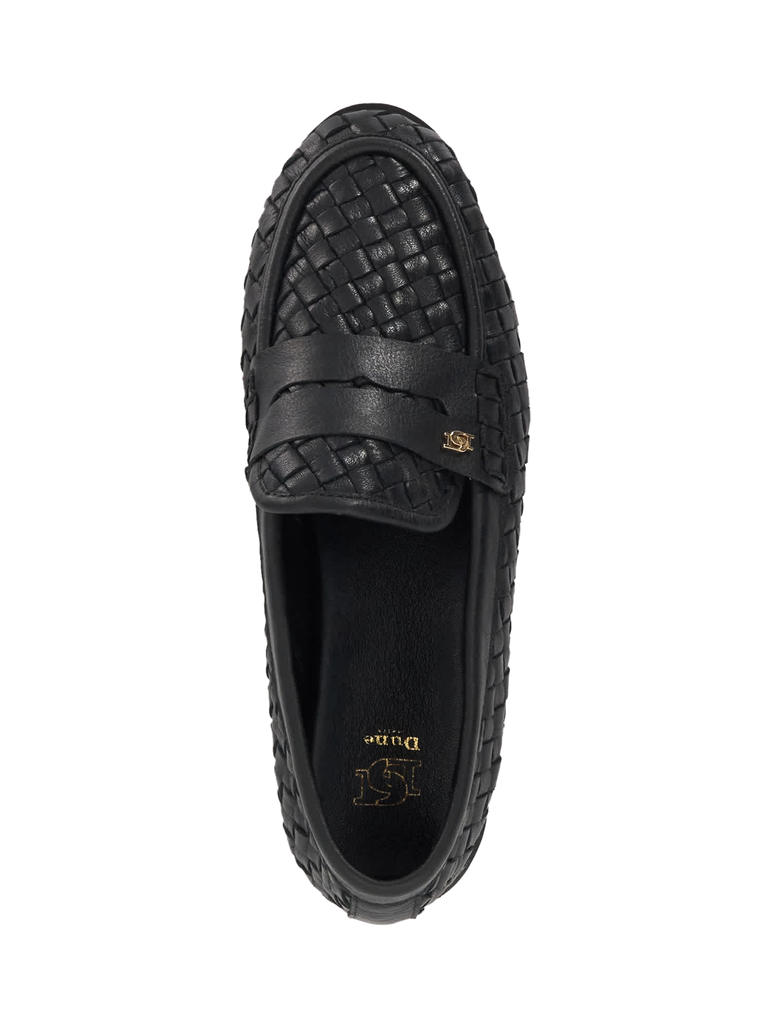 Product image 3 of 6, which shows Dune London Ginello Woven Leather Loafers, Black, EU36