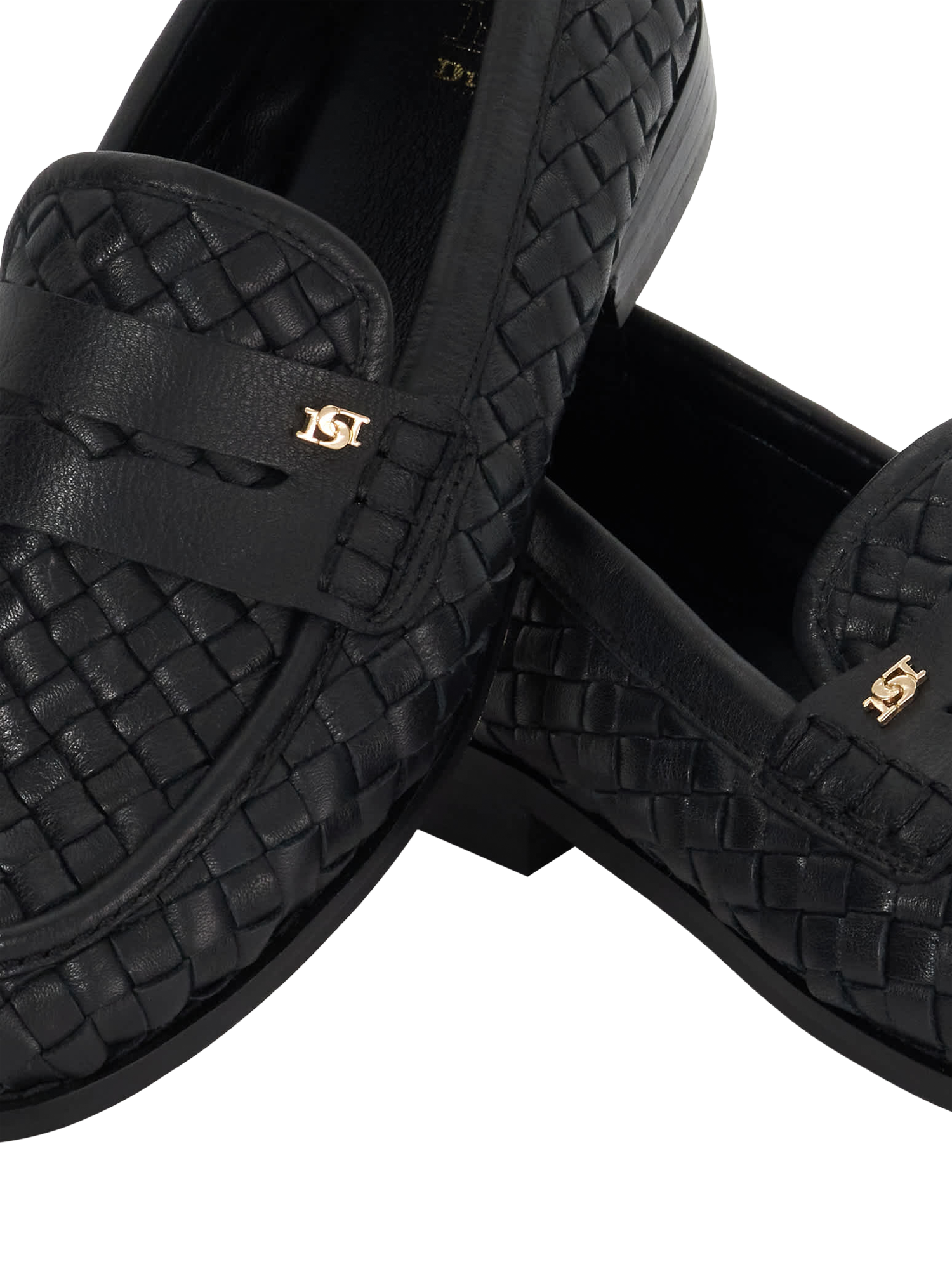 Product image 6 of 6, which shows Dune London Ginello Woven Leather Loafers, Black, EU36