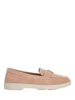 Dune London Grinning Suede Loafers, Blush