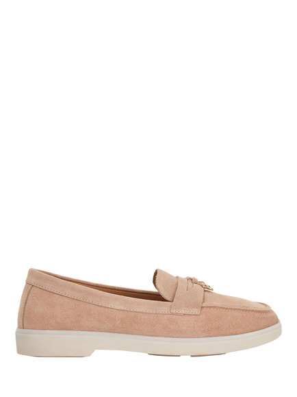 Dune London Grinning Suede Loafers, Blush