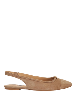 Dune London Hanna Slingback Flat Ballet Shoe, Caramel