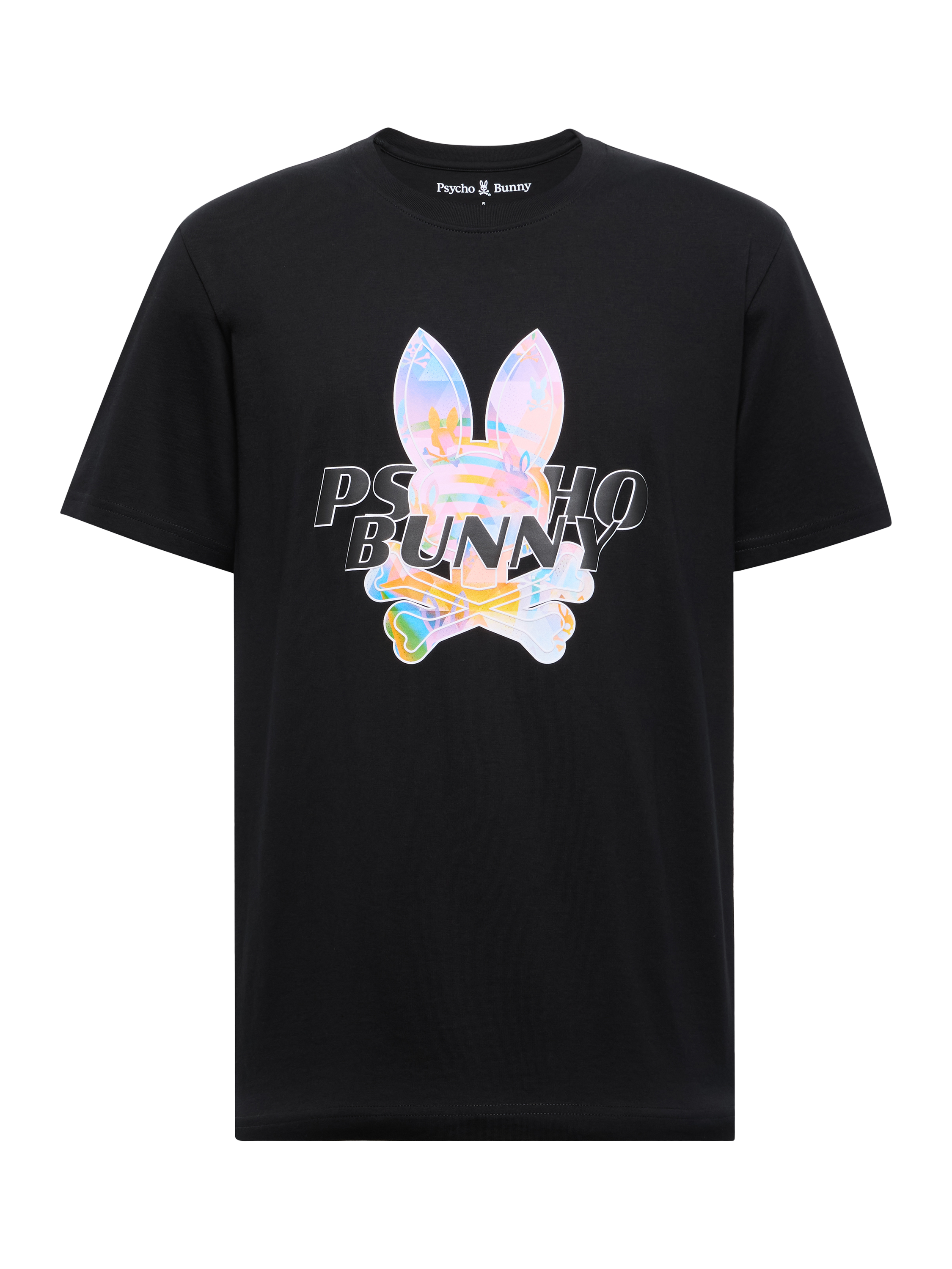Product image 3 of 5, which shows Psycho Bunny Cotton Regular Fit Short Sleeve Milos Graphic T-Shirt, Black, S