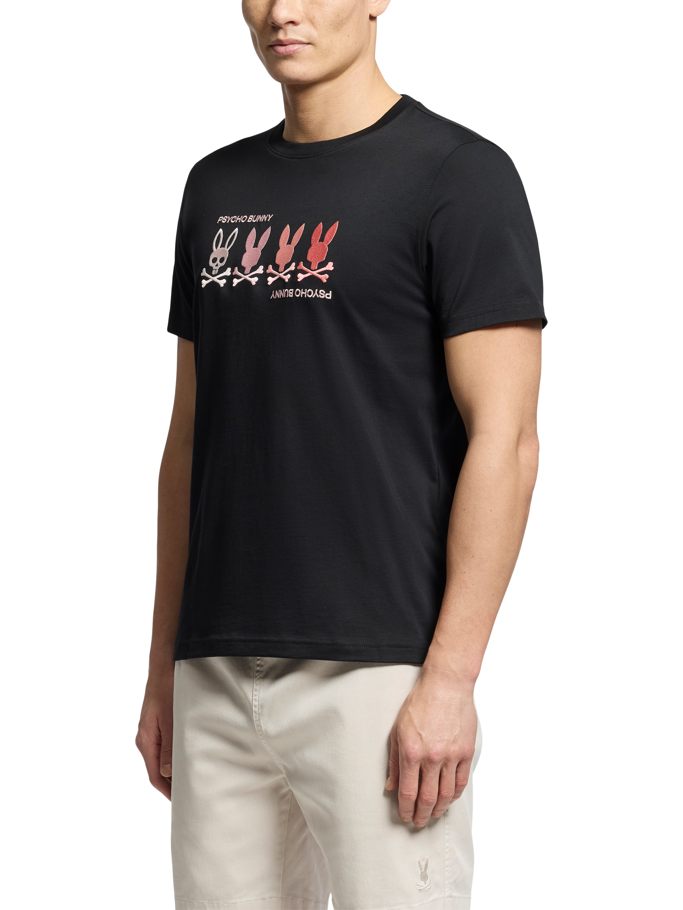Product image 3 of 5, which shows Psycho Bunny Oceania Cotton Regular Fit Short Sleeve Graphic T-Shirt, Black, M