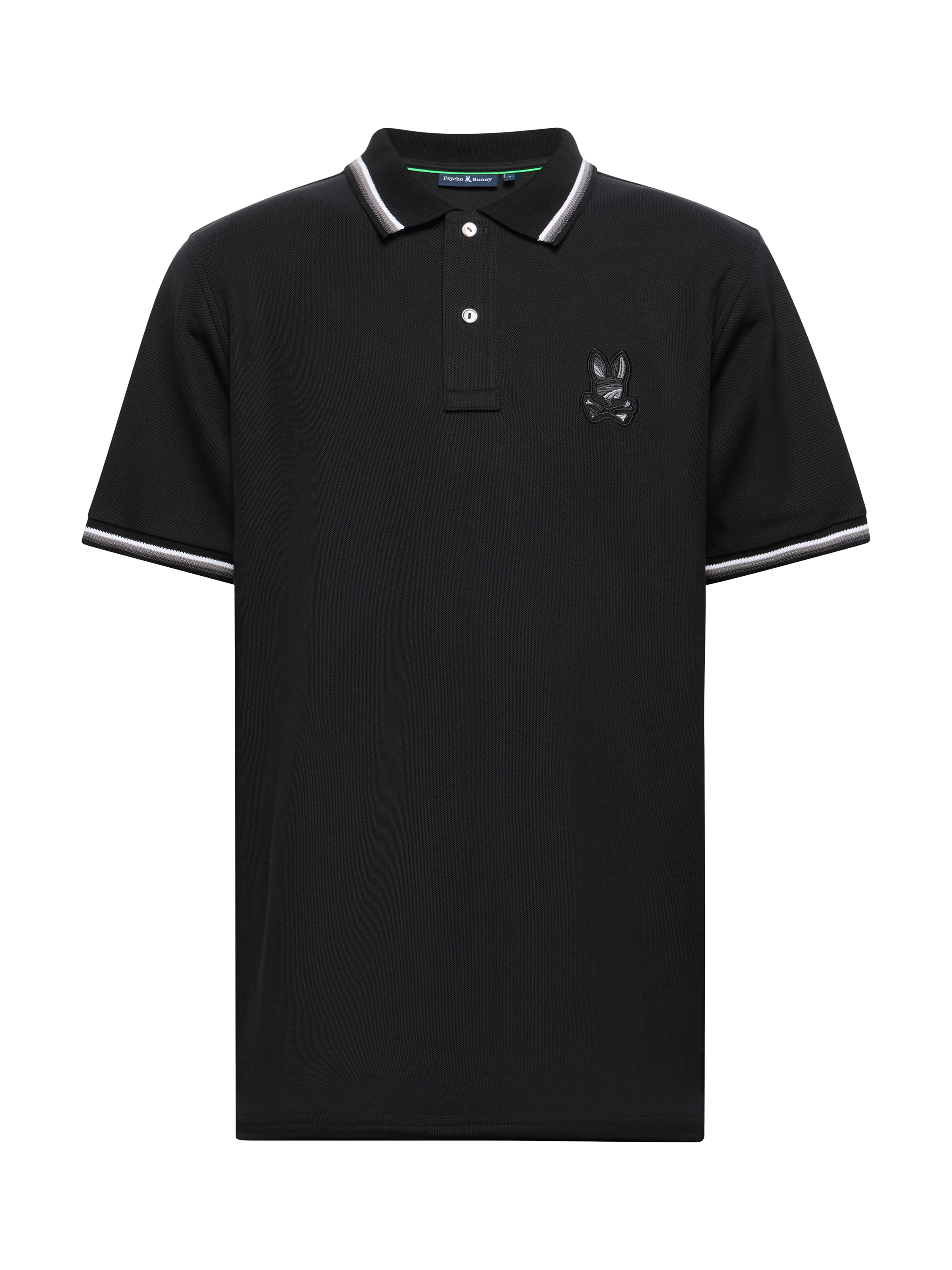 Product image 2 of 5, which shows Psycho Bunny Baxter Cotton Regular Fit Short Sleeve Polo Shirt, Black, S