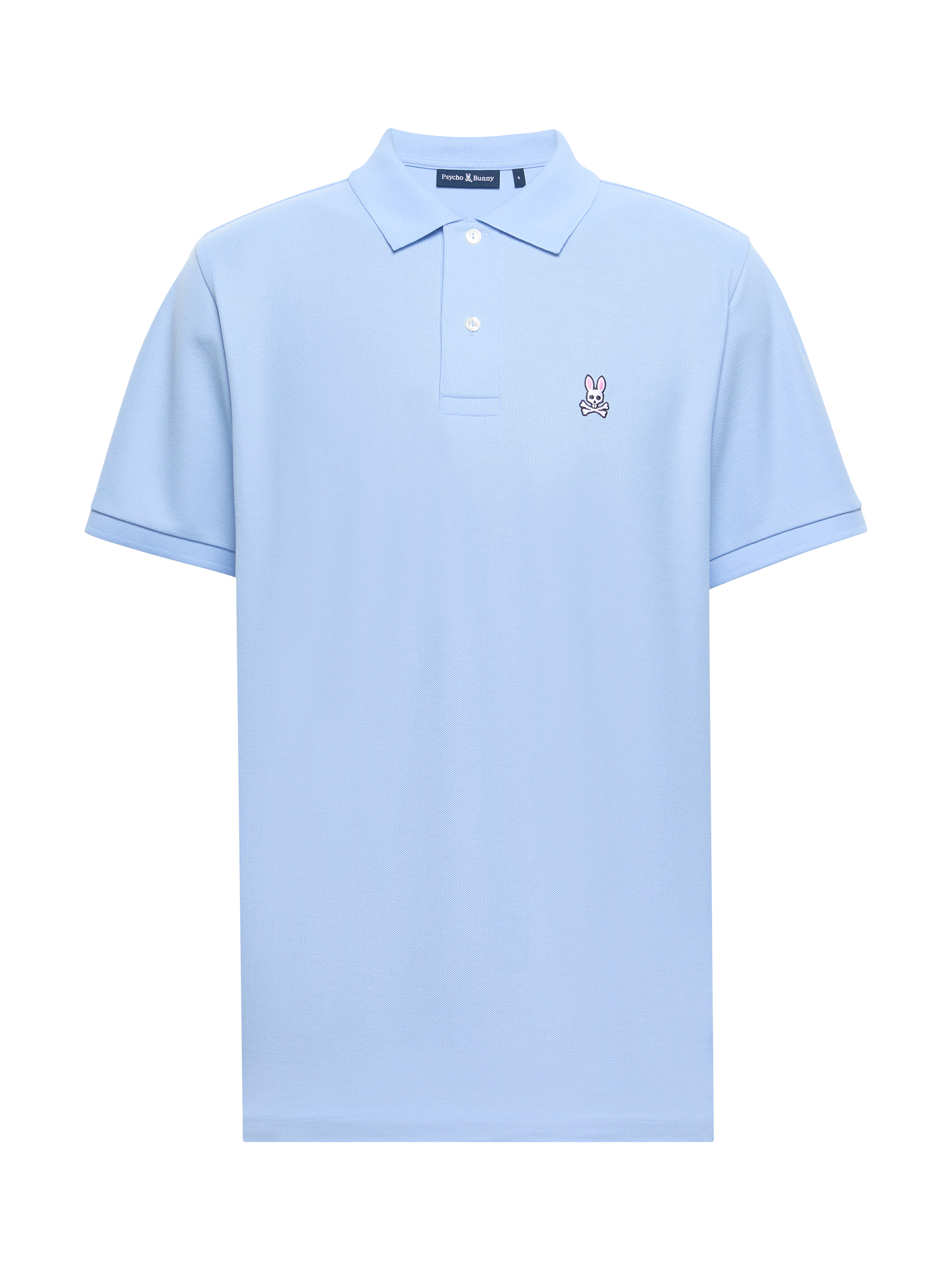 Product image 3 of 4, which shows Psycho Bunny Pima Cotton Regular Fit Short Sleeve Pique Polo Shirt, Serenity, S
