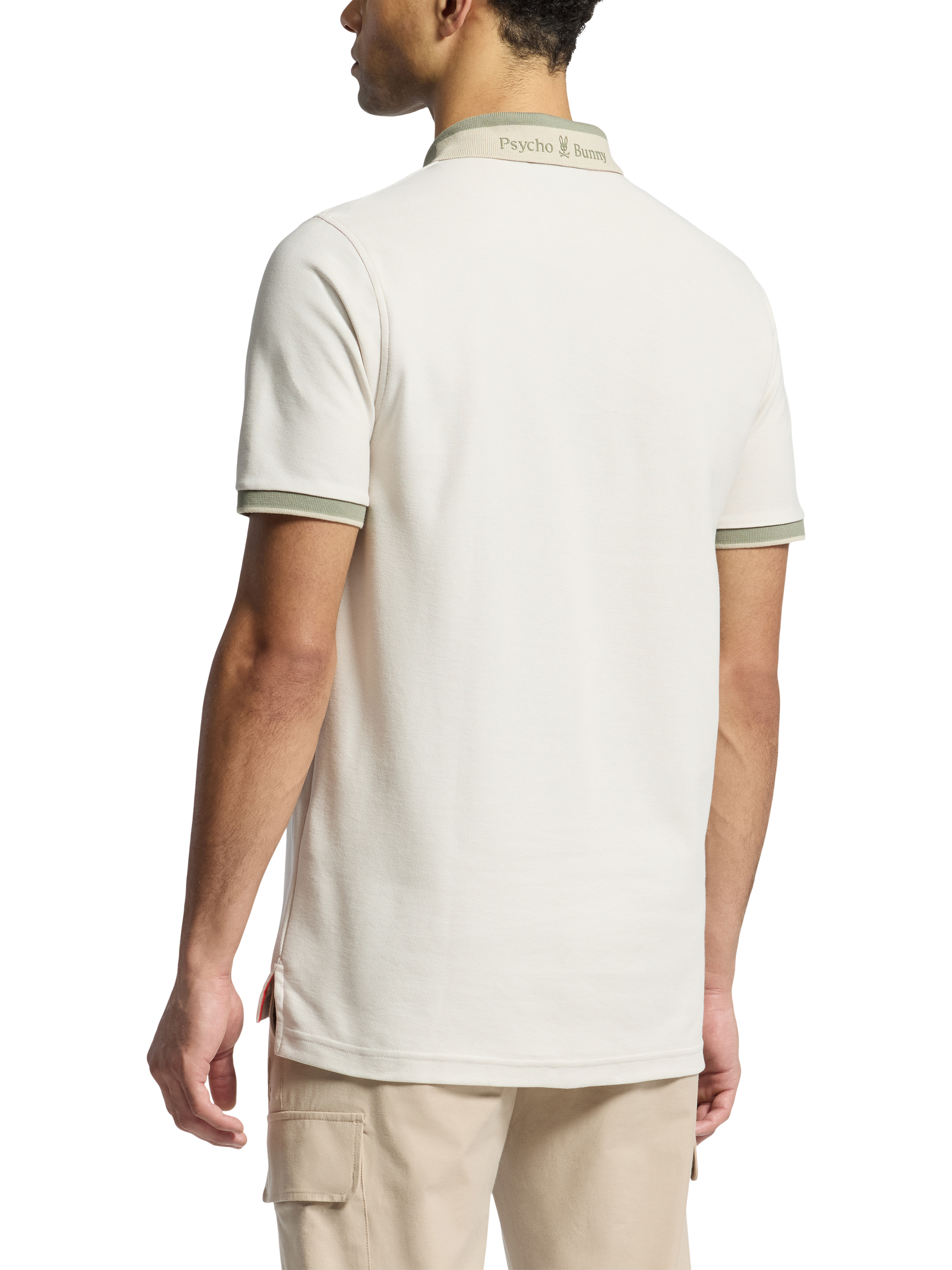 Product image 2 of 5, which shows Psycho Bunny Hatcher Cotton Regular Fit Short Sleeve Pique Polo Shirt, Beige, S