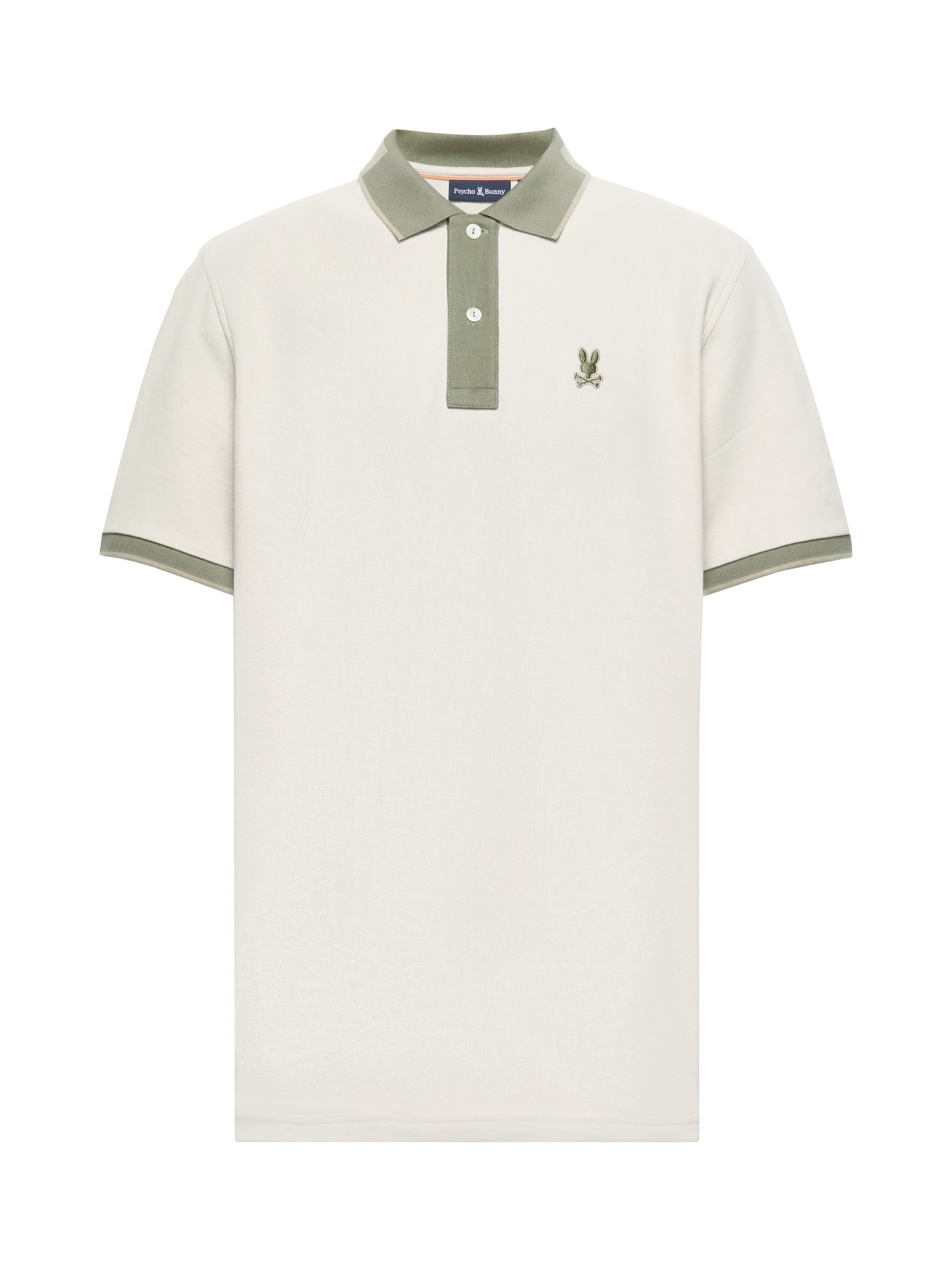 Product image 3 of 5, which shows Psycho Bunny Hatcher Cotton Regular Fit Short Sleeve Pique Polo Shirt, Beige, S