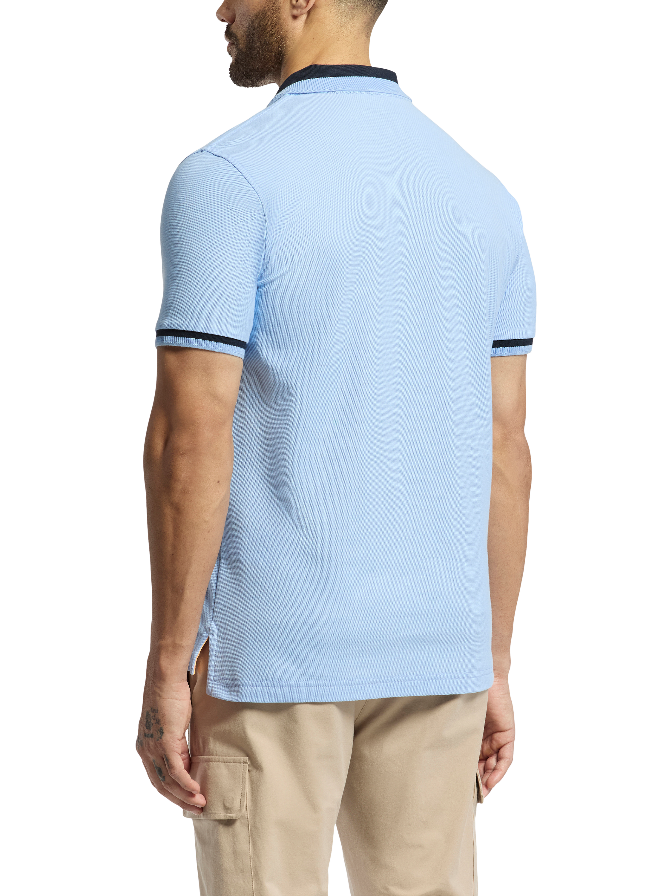 Product image 2 of 5, which shows Psycho Bunny Newman Cotton Regular Fit Pique Polo Shirt, Serenity, S