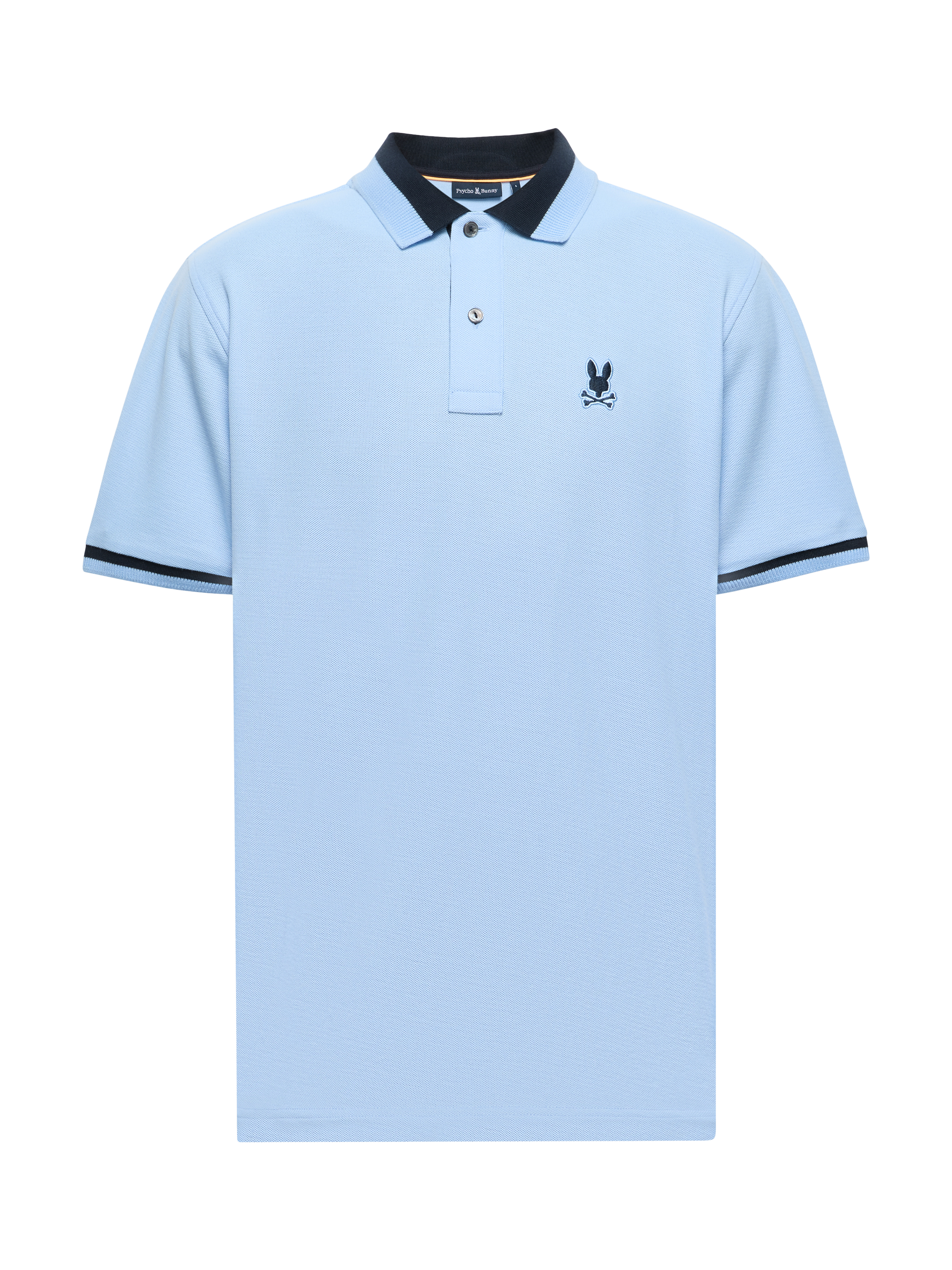 Product image 3 of 5, which shows Psycho Bunny Newman Cotton Regular Fit Pique Polo Shirt, Serenity, S