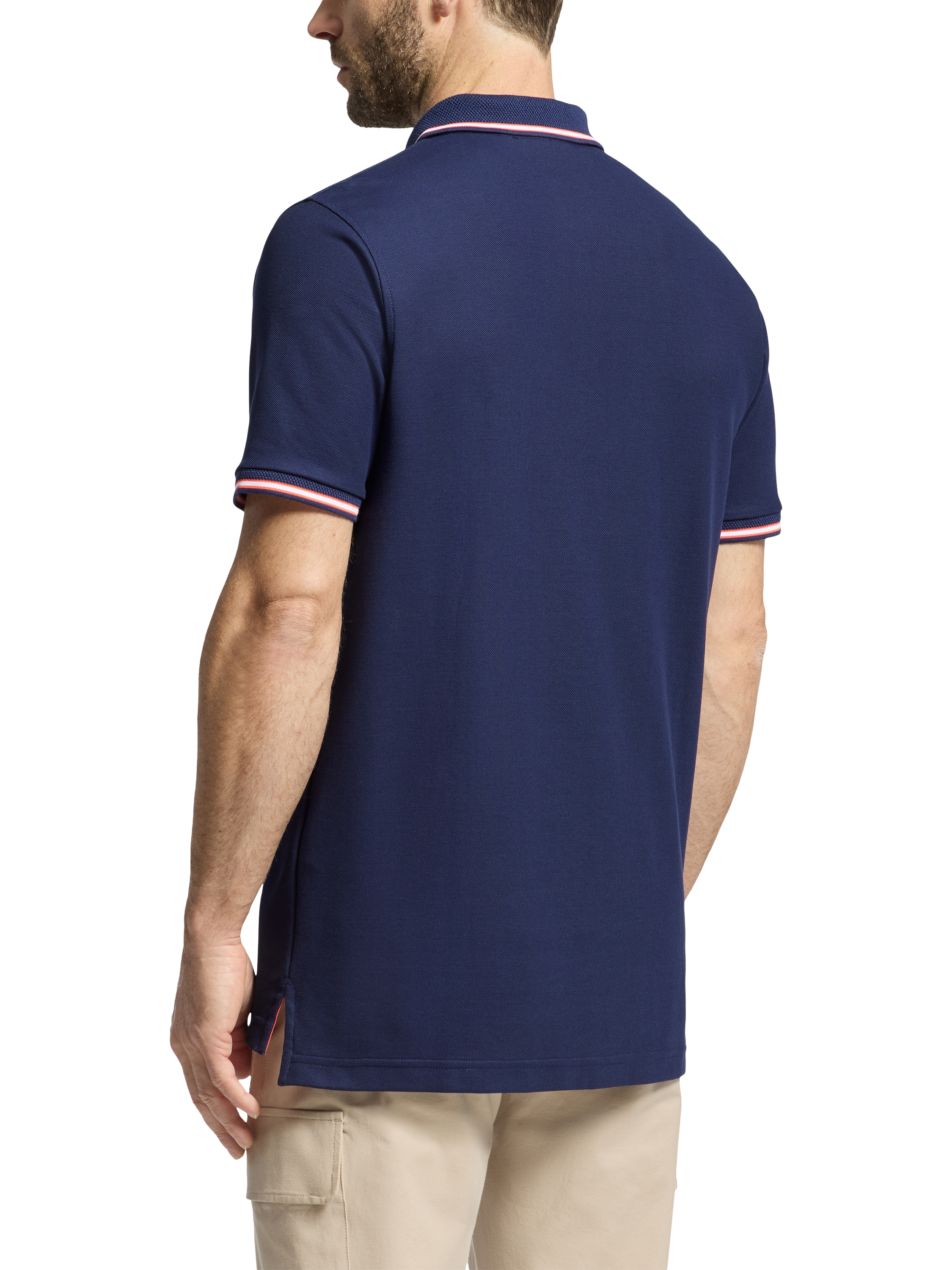 Product image 2 of 5, which shows Psycho Bunny Stirling Cotton Regular Fit Short Sleeve Pique Polo Shirt, Evening Blue, S