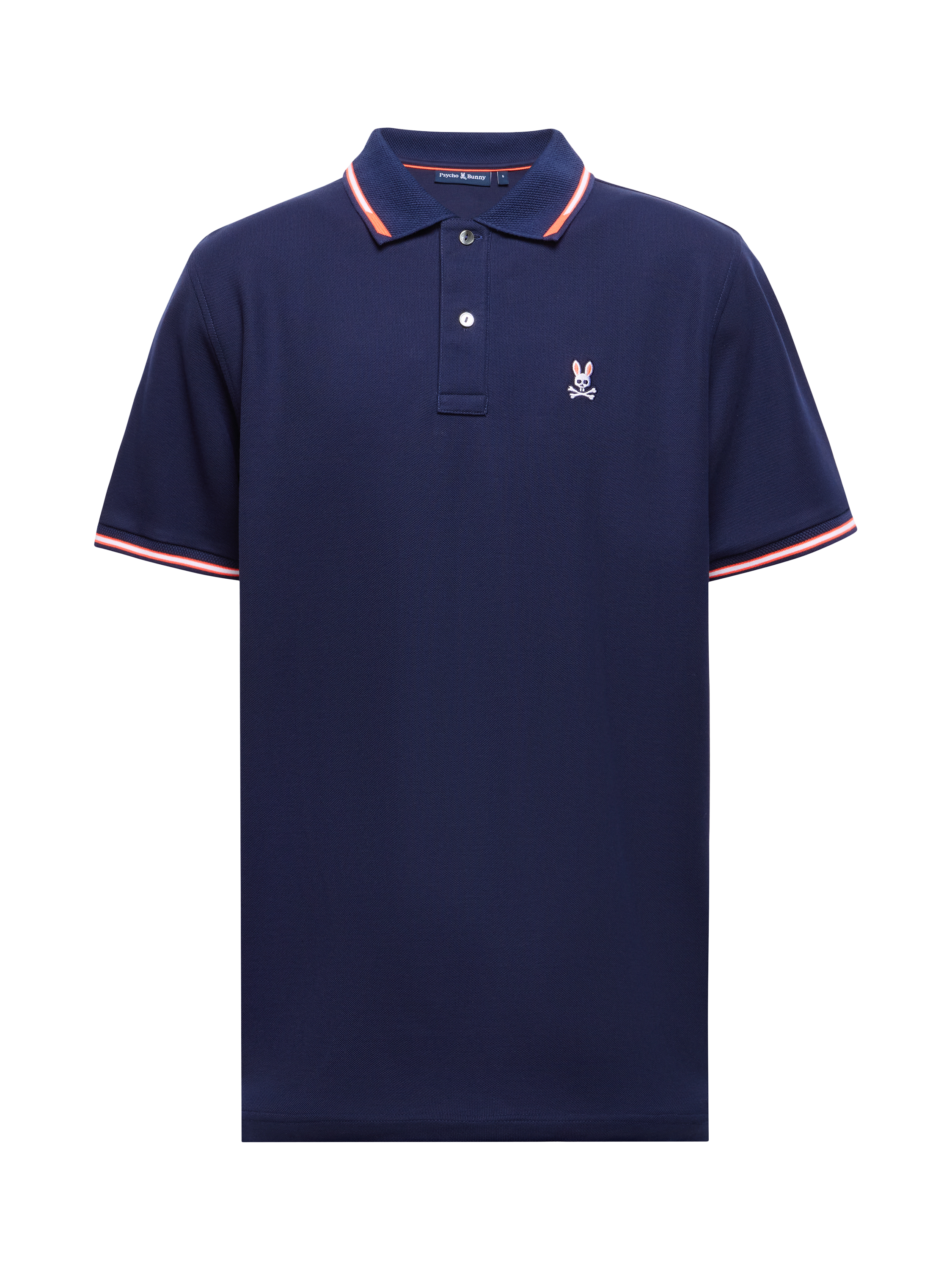 Product image 3 of 5, which shows Psycho Bunny Stirling Cotton Regular Fit Short Sleeve Pique Polo Shirt, Evening Blue, S