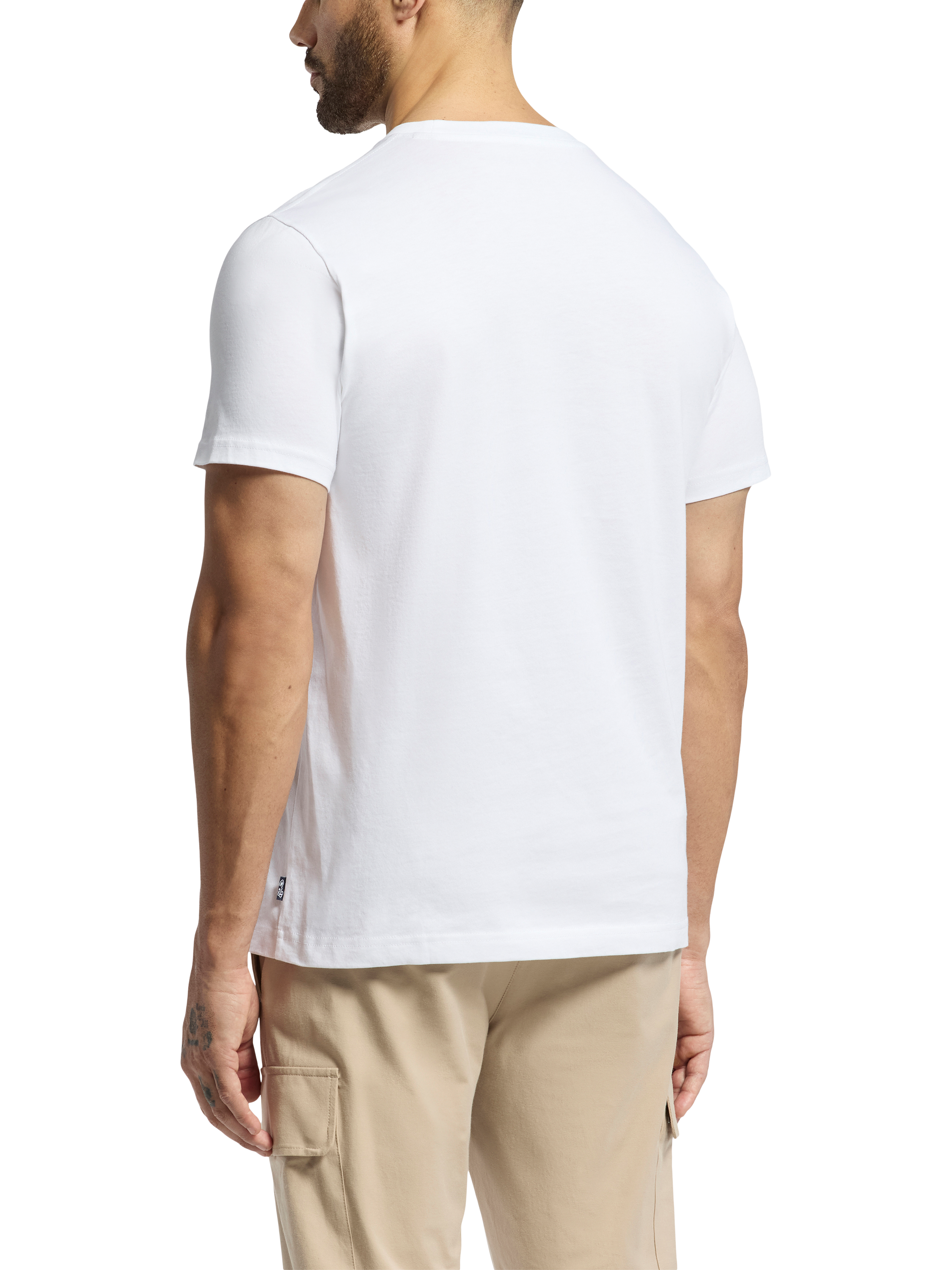 Product image 2 of 5, which shows Psycho Bunny Andros Cotton Regular Fit Short Sleeve Graphic T-Shirt, White/Multi, M