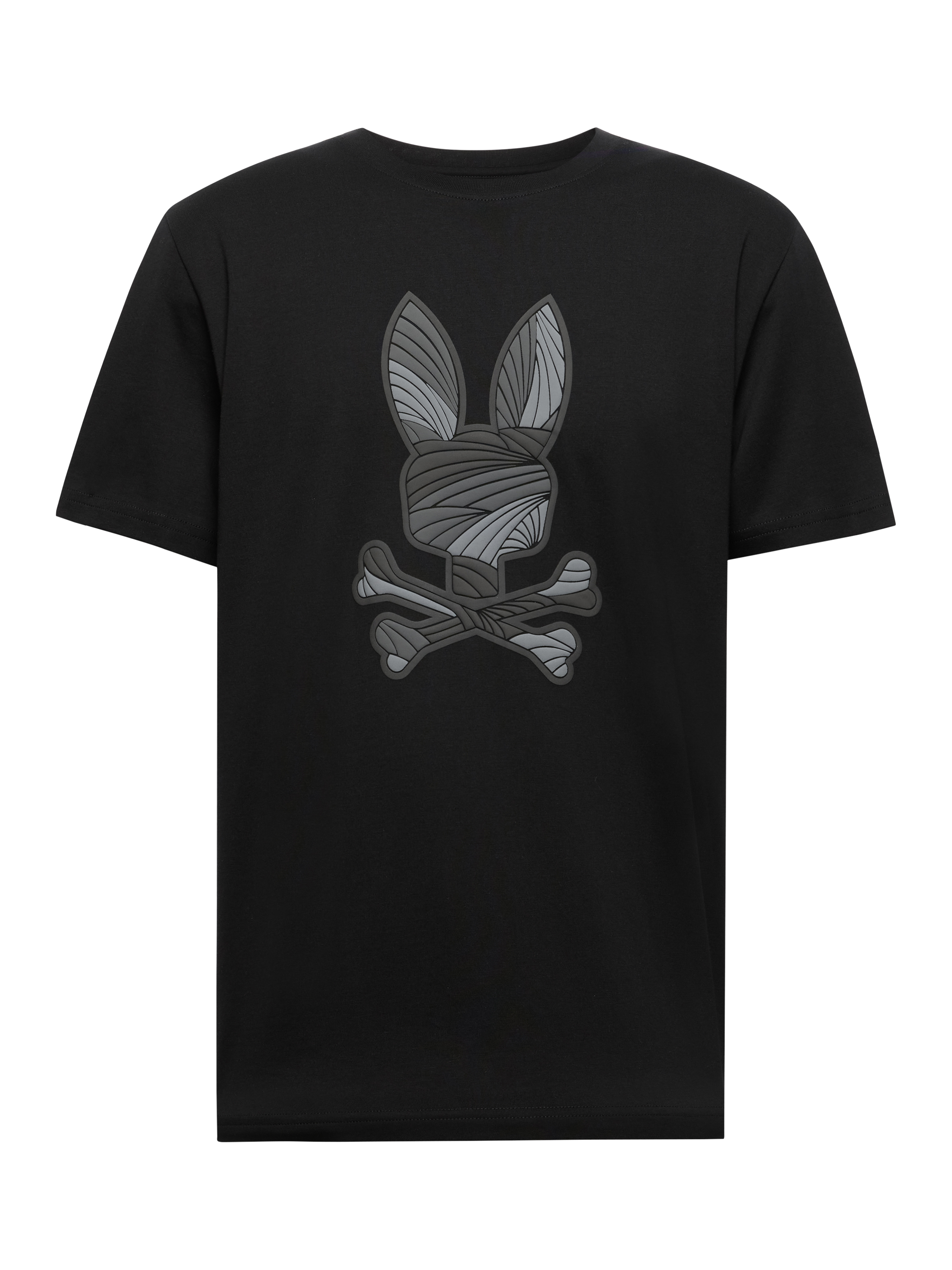 Product image 3 of 5, which shows Psycho Bunny Baxter Cotton Regular Fit Short Sleeve Graphic T-Shirt, Black, M