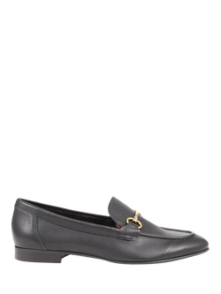 Jones Bootmaker Hana Metal Strap Leather Loafers, Black