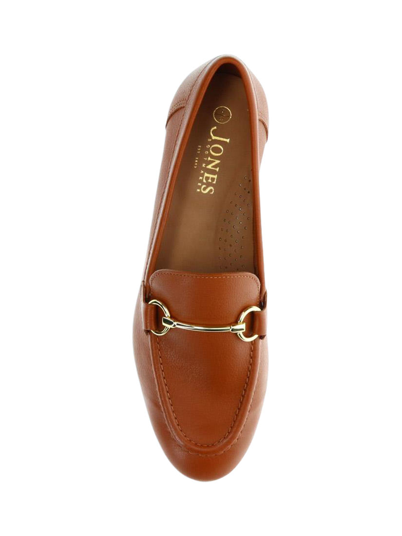 Product image 4 of 5, which shows Jones Bootmaker Hana Metal Strap Leather Loafers, Tan, 3