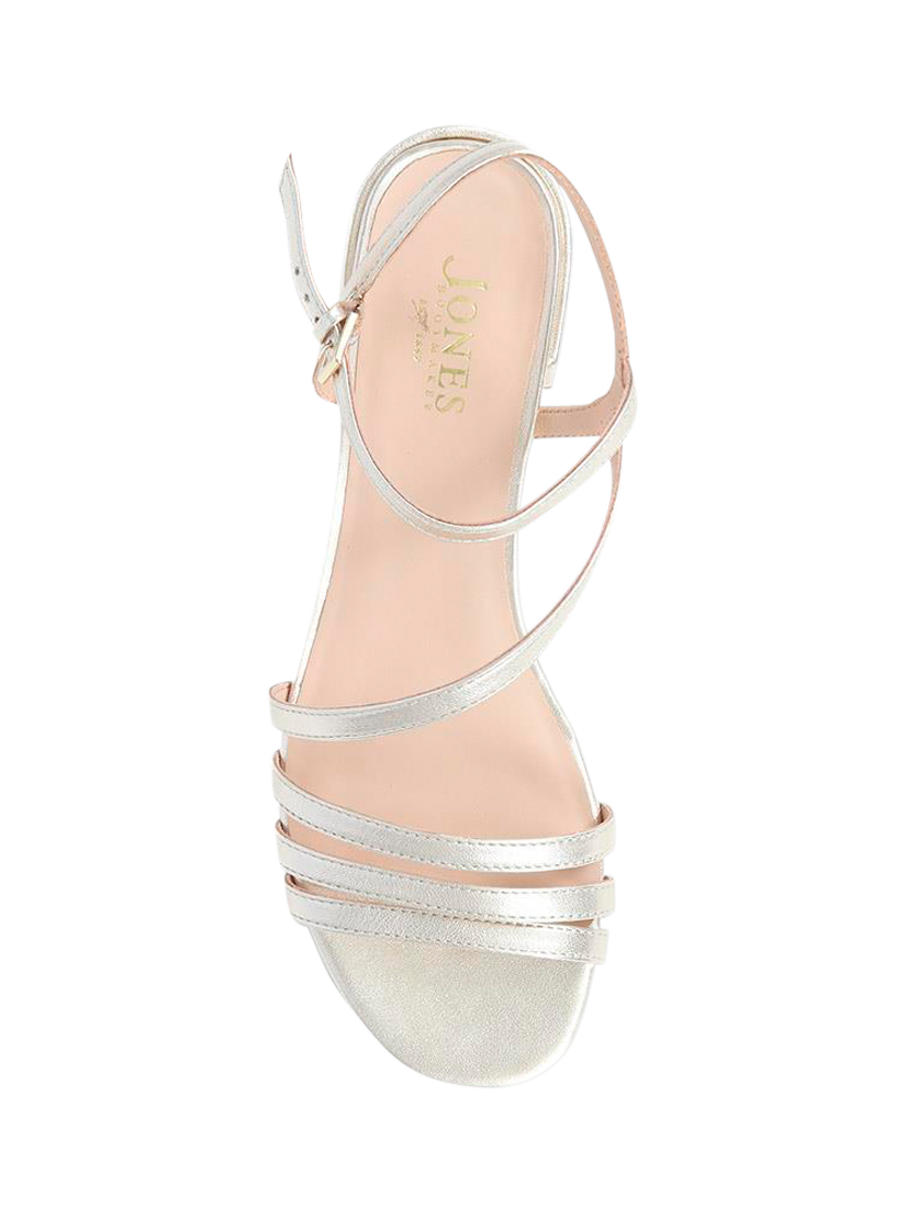 Product image 4 of 5, which shows Jones Bootmaker Ginette 2 Suede Heeled Strappy Sandals, Gold, 3