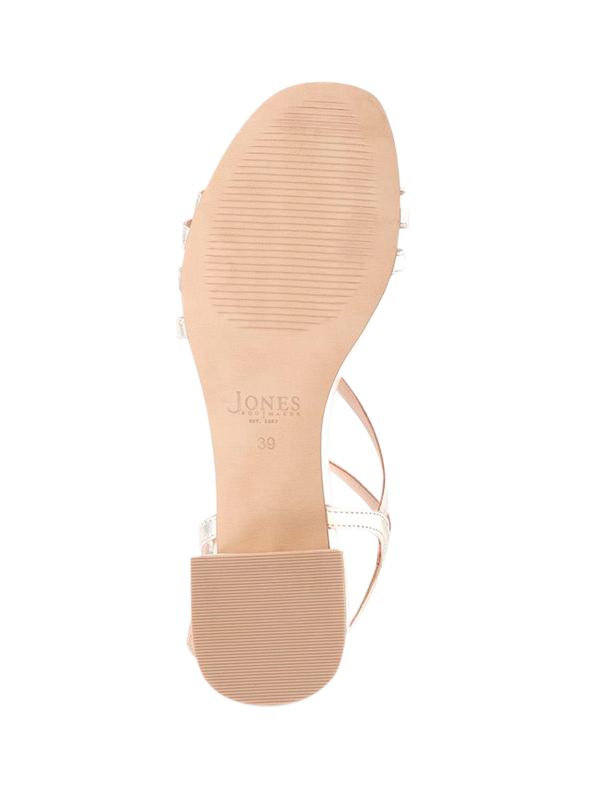 Product image 5 of 5, which shows Jones Bootmaker Ginette 2 Suede Heeled Strappy Sandals, Gold, 3