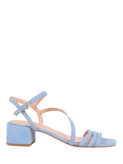Jones Bootmaker Ginette 2 Suede Heeled Strappy Sandals, Pale Blue