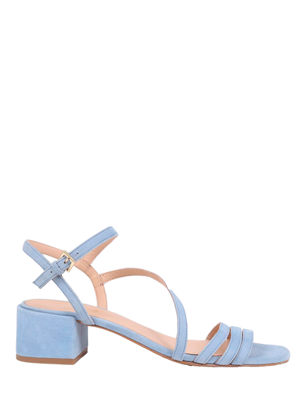 Jones Bootmaker Ginette 2 Suede Heeled Strappy Sandals, Pale Blue