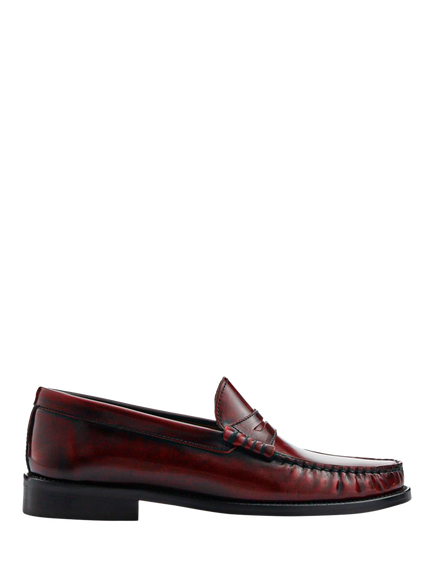 Jones Bootmaker Perna Leather Moccasins, Burgundy
