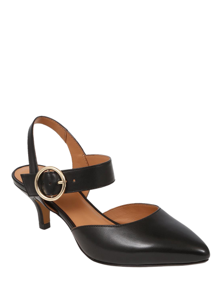 Jones Bootmaker Yohanna Leather Court Shoes - view 2, Black