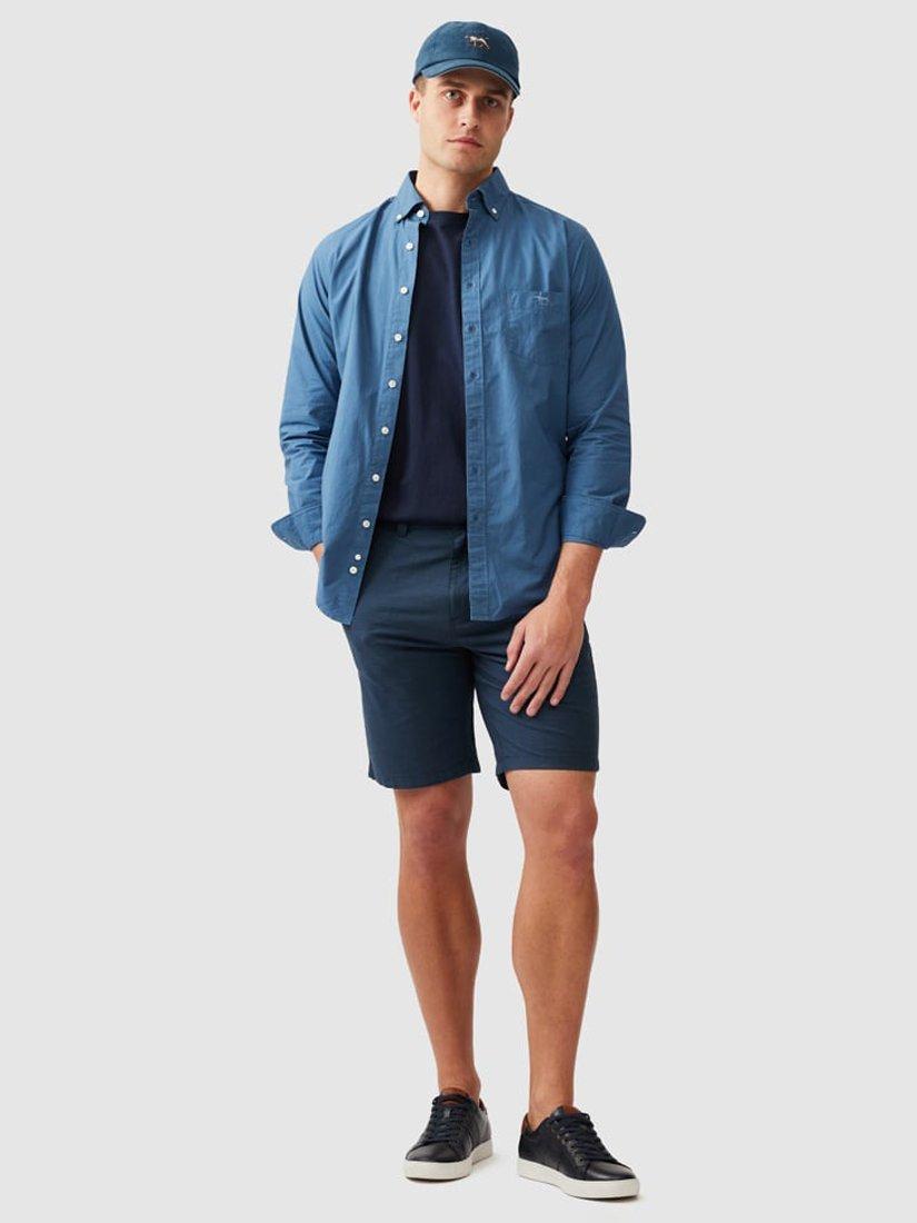 Product image 2 of 5, which shows Rodd & Gunn Hendrick Poplin Cotton Slim Fit Long Sleeve Shirt, Bluejay, XS
