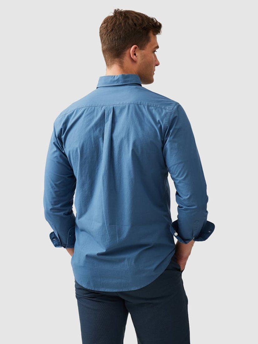 Product image 3 of 5, which shows Rodd & Gunn Hendrick Poplin Cotton Slim Fit Long Sleeve Shirt, Bluejay, XS
