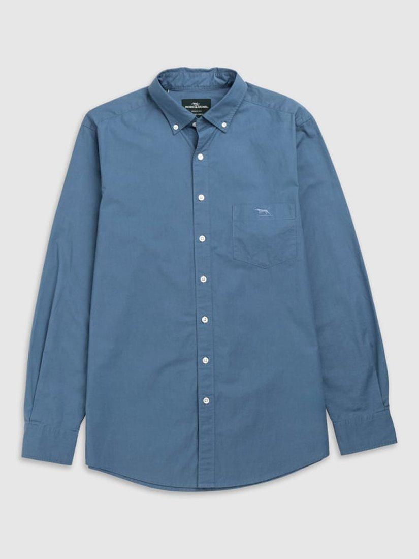 Product image 4 of 5, which shows Rodd & Gunn Hendrick Poplin Cotton Slim Fit Long Sleeve Shirt, Bluejay, XS