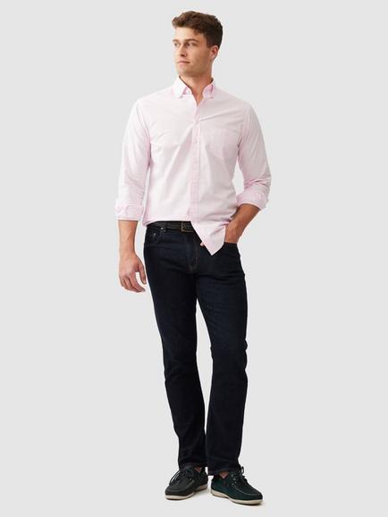 Rodd & Gunn Hendrick Poplin Cotton Slim Fit Long Sleeve Shirt - view 2, Rosewater