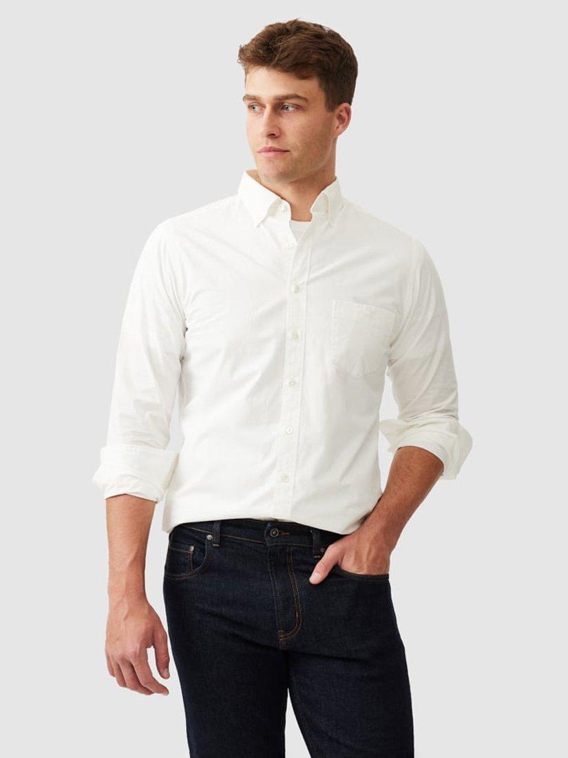 Product image 1 of 5, which shows Rodd & Gunn Hendrick Poplin Cotton Slim Fit Long Sleeve Shirt, Snow, S