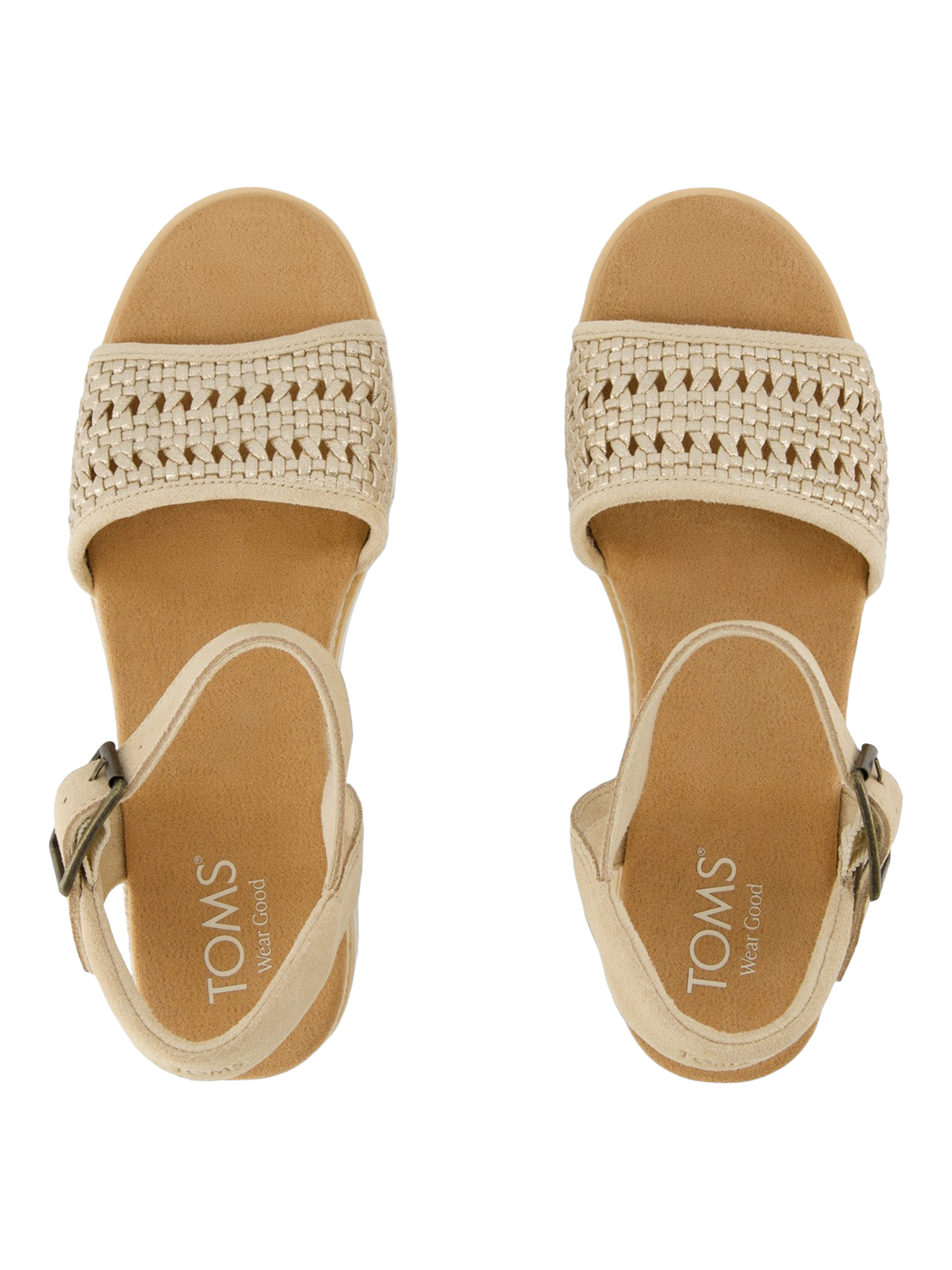 Product image 5 of 5, which shows TOMS Diana Platform Wedge Sandals, Champagne, 4