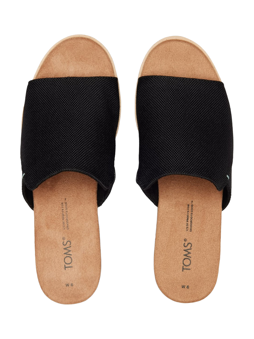 Product image 5 of 5, which shows TOMS Diana Wedge Mule Sandals, Black, 4